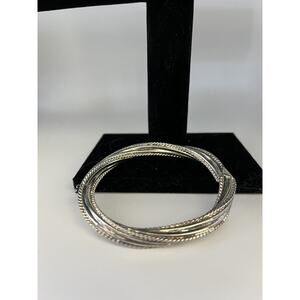 925 Sterling Silver Triple Twist Wrap Bracelet